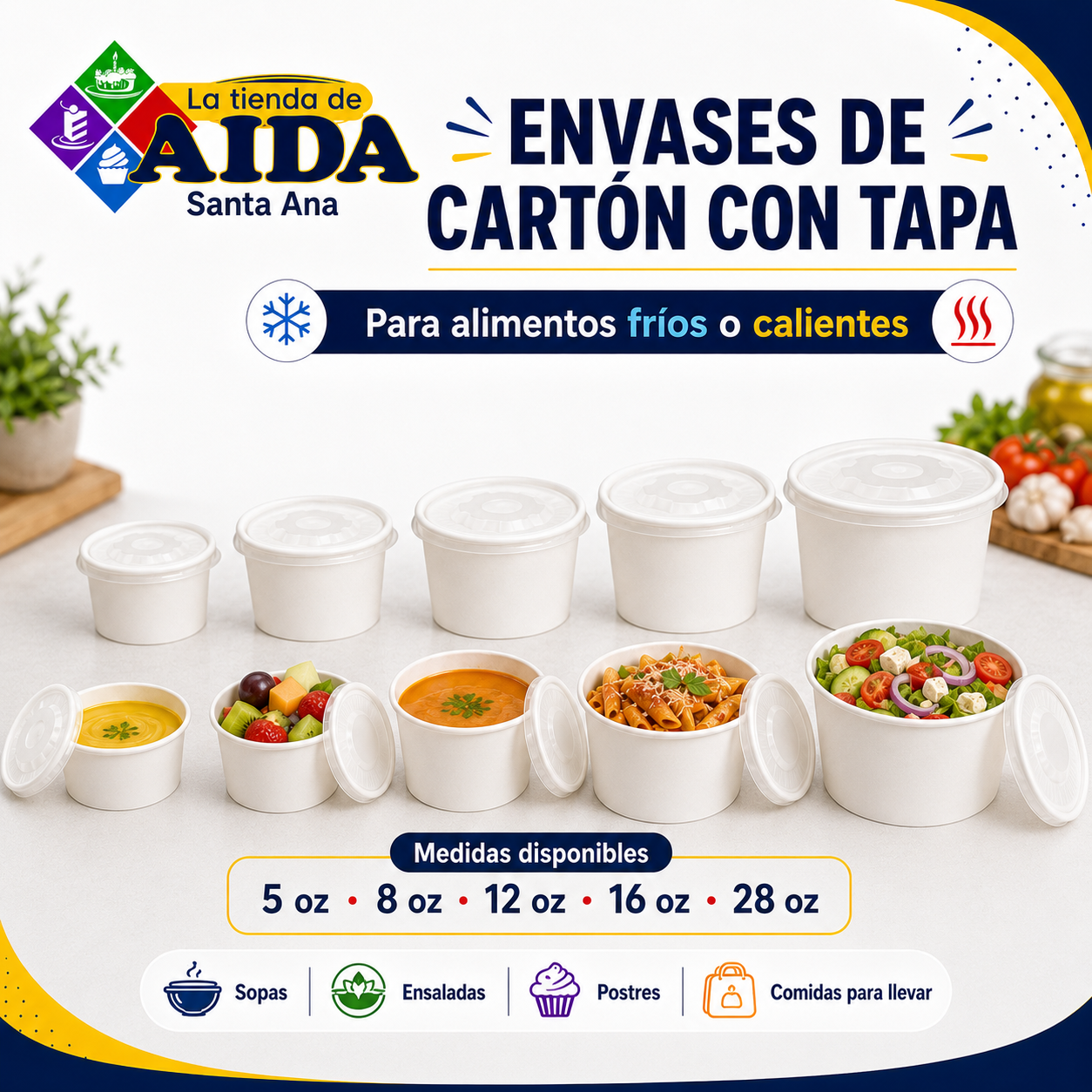 Envases de cartón con tapa