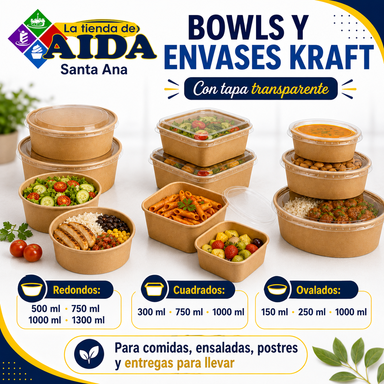Bowls y envases kraft