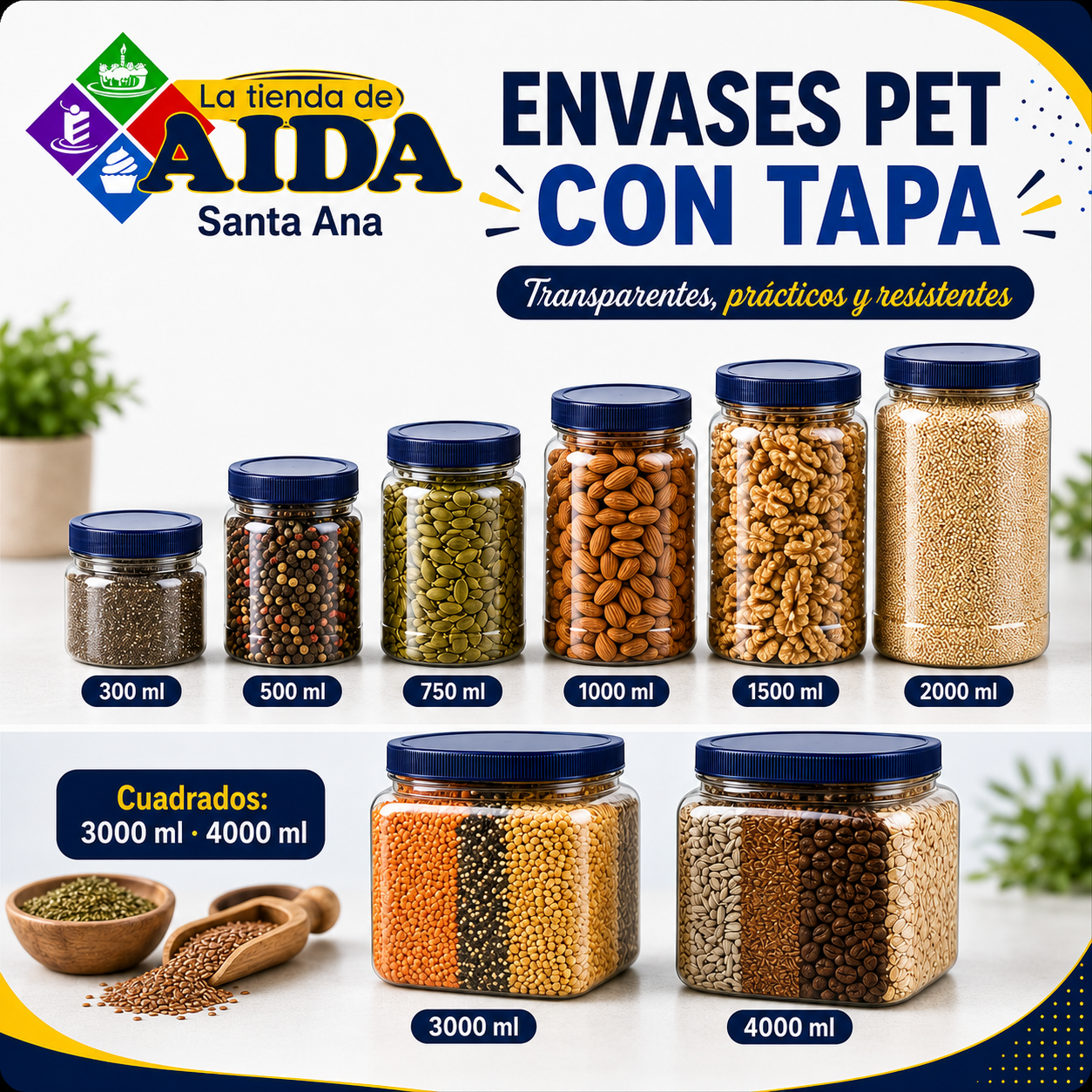 Envases PET con tapa rosca