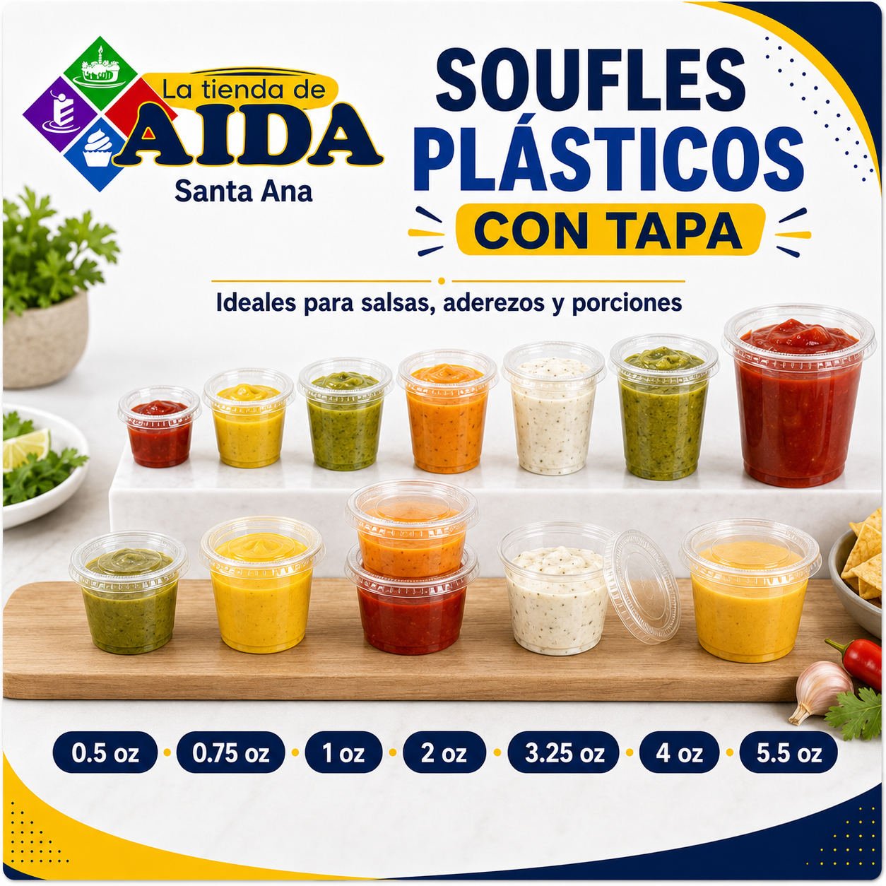 Soufles plásticos con tapa