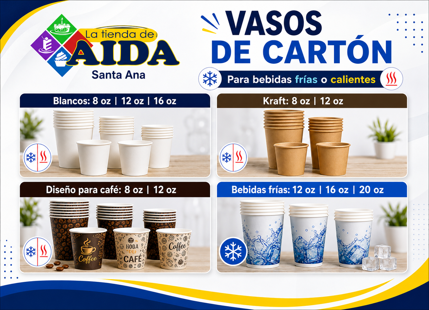 Vasos de cartón para bebidas