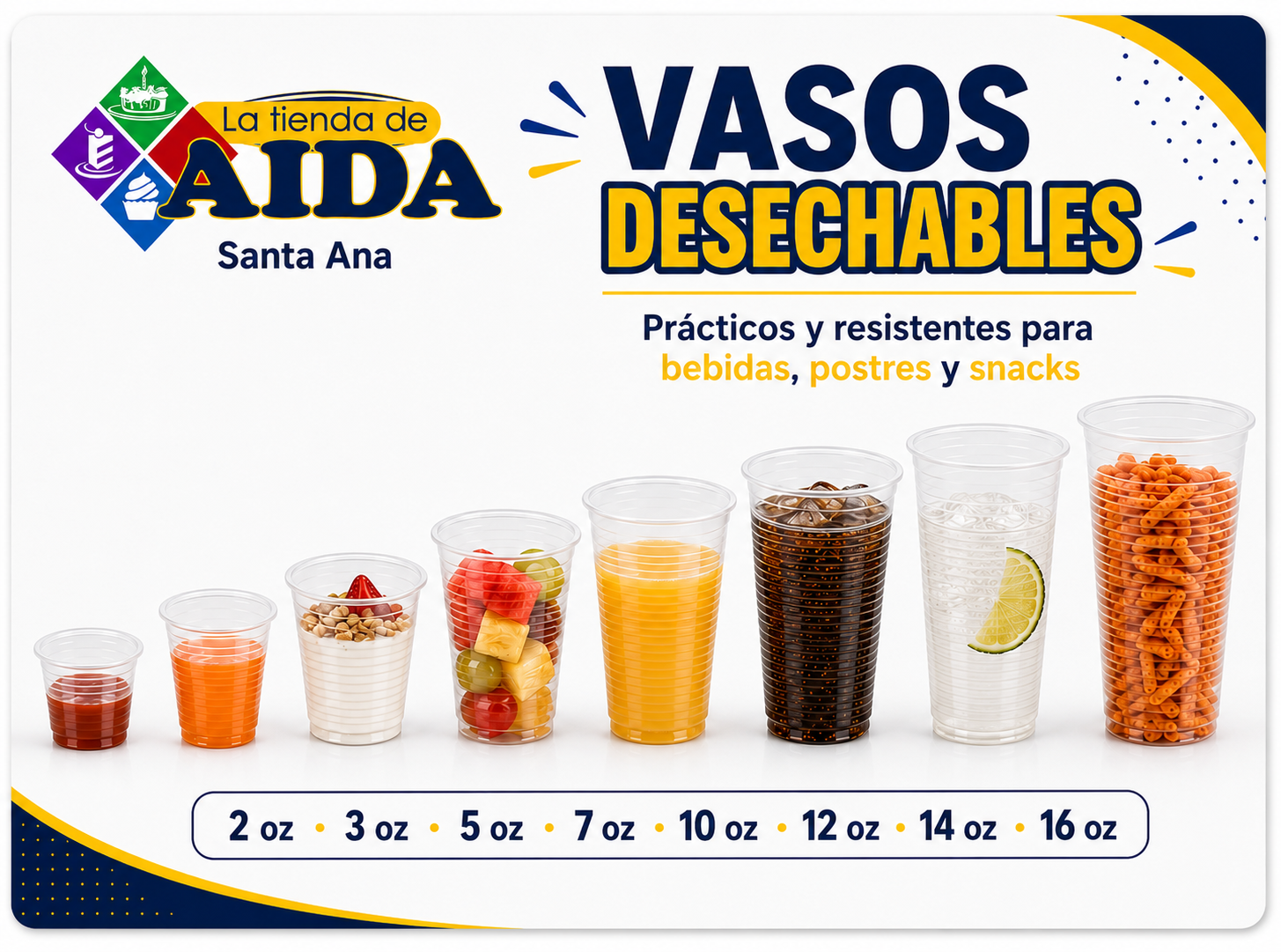 Vasos desechables transparentes